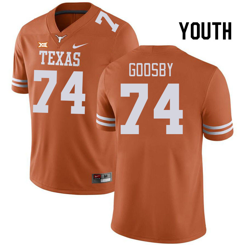 Youth #74 Trevor Goosby Texas Longhorns College Football Jerseys Stitched Sale-Black